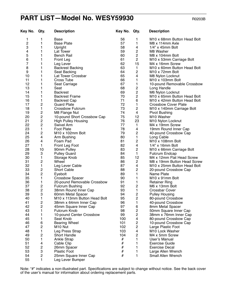Weider WESY59930 User Manual | Page 23 / 24