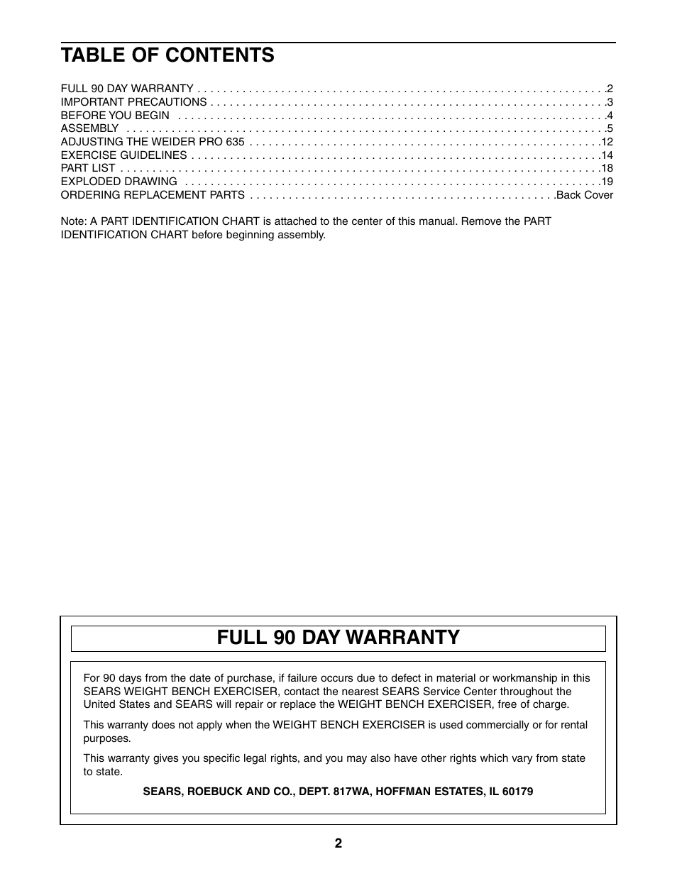 Weider 831.150390 User Manual | Page 2 / 22