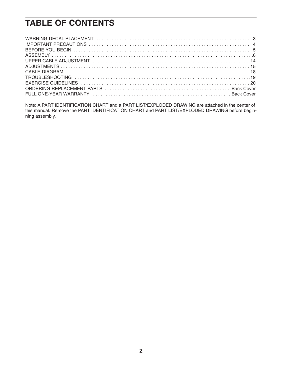 Weider 831.153990 User Manual | Page 2 / 27