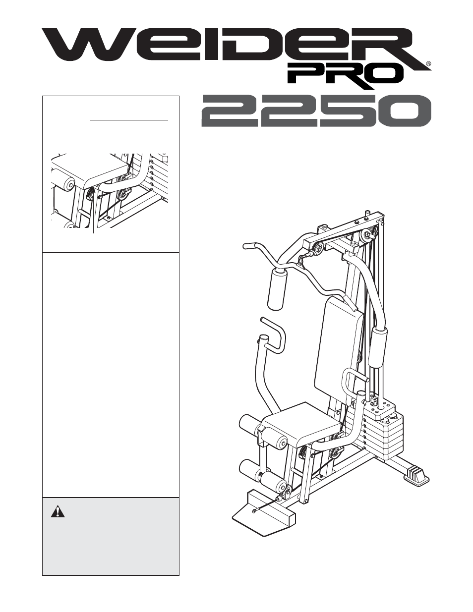 Weider Pro 2250 User Manual | 24 pages