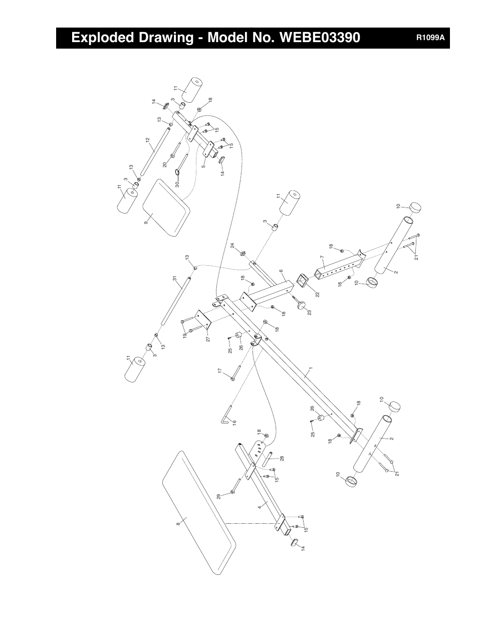 R1099a | Weider PRO 125 User Manual | Page 14 / 15