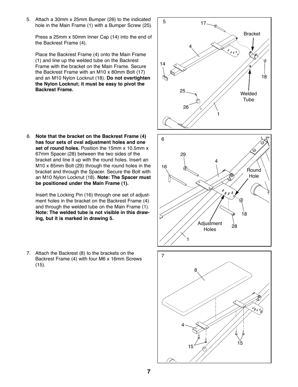 Weider PRO 125 User Manual | Page 7 / 15