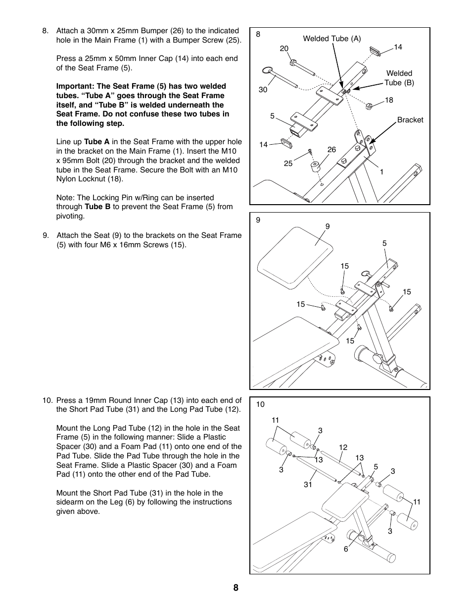 Weider PRO 125 User Manual | Page 8 / 15