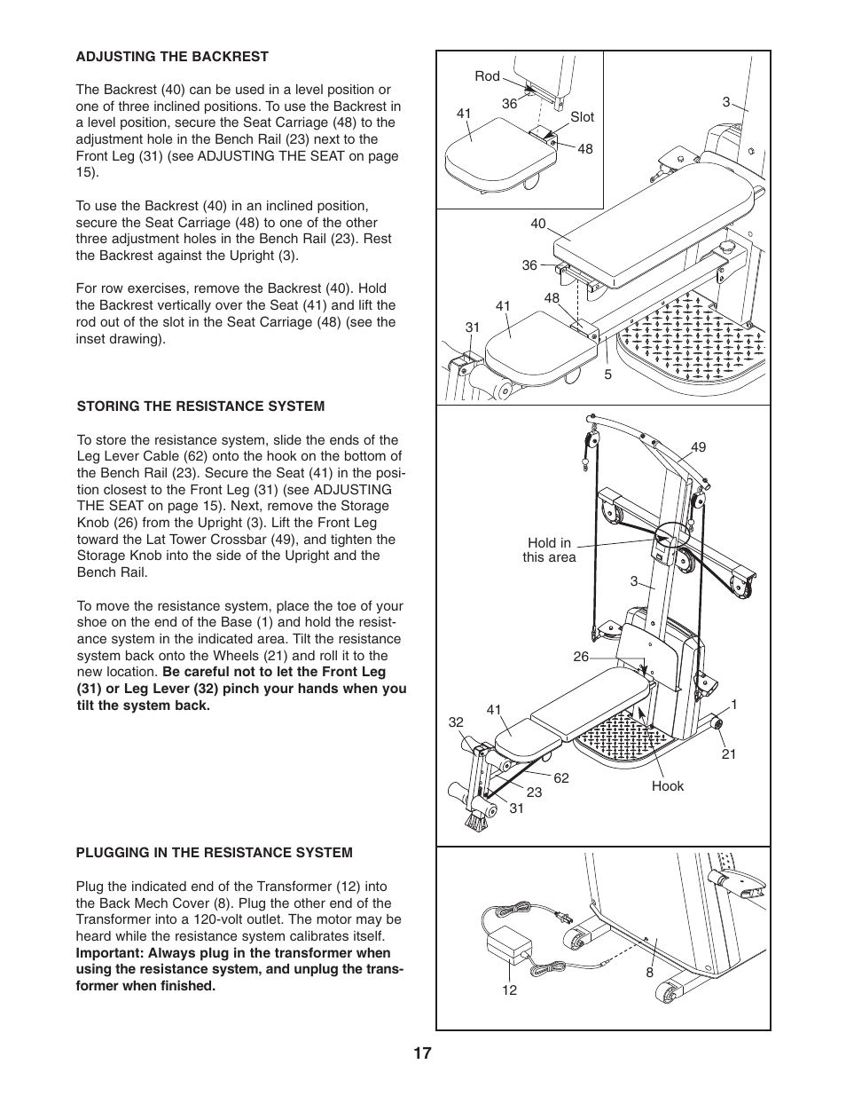 Weider PLATINUM 600 User Manual | Page 17 / 27