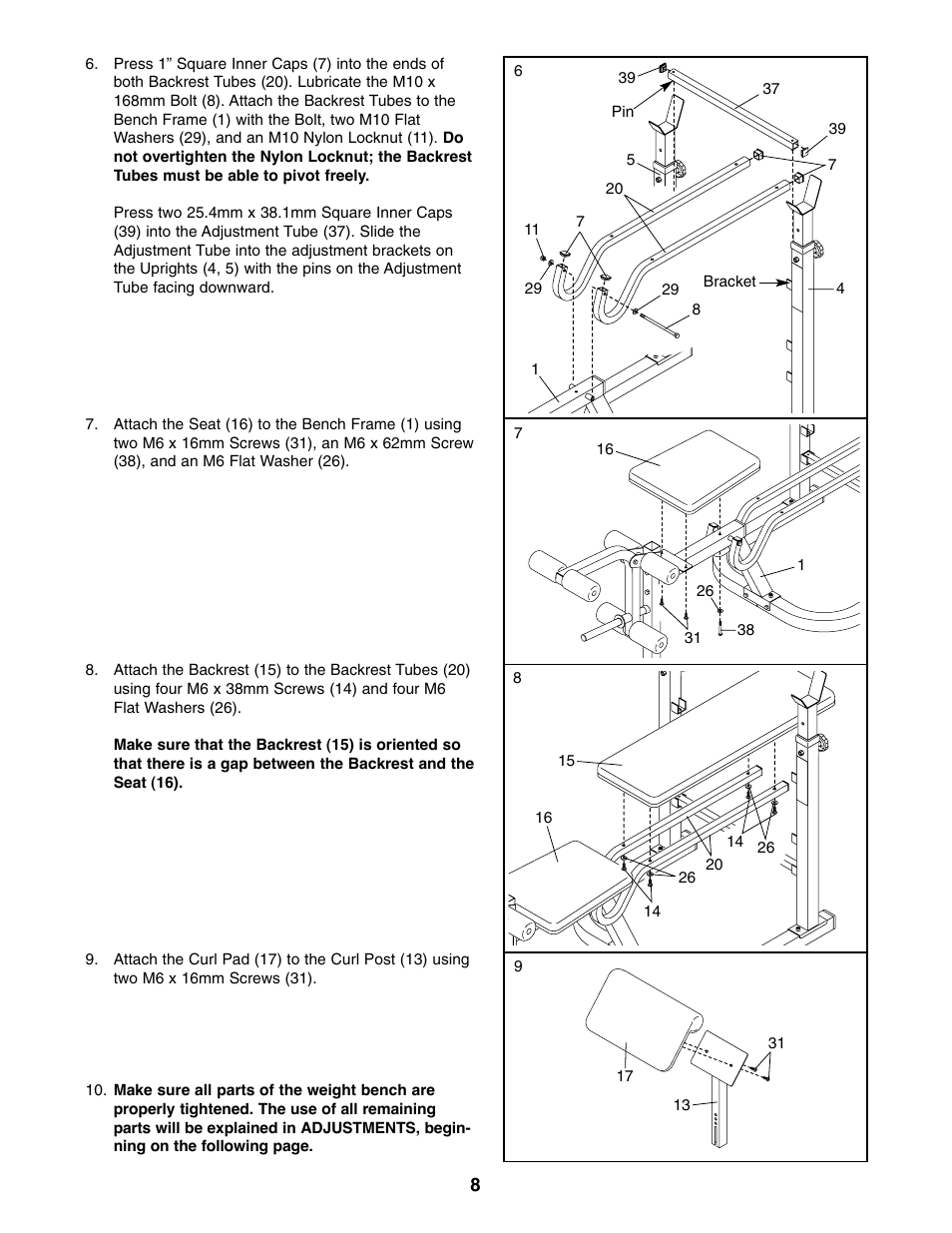 Weider WEBE09310 User Manual | Page 8 / 16