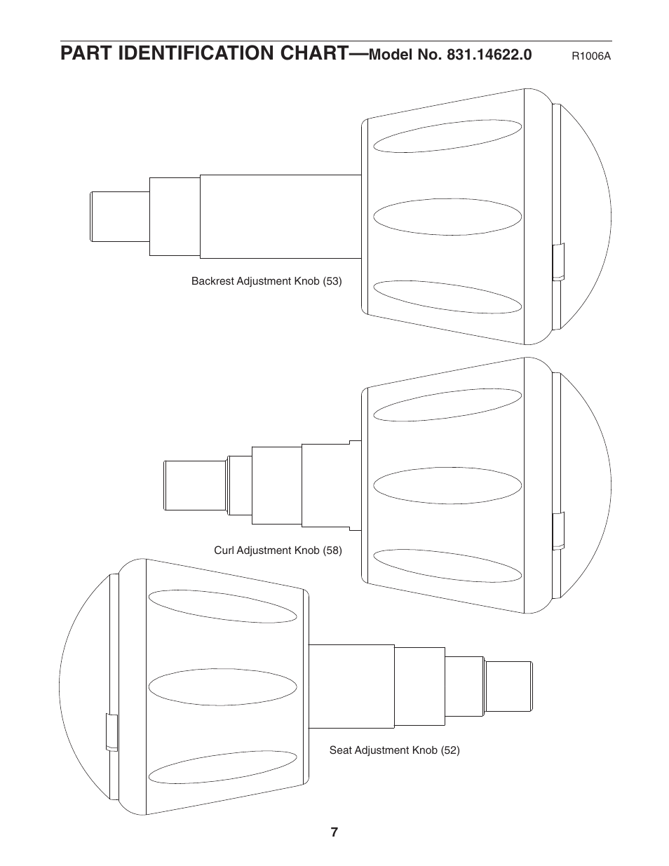 Part identification chart | Weider 831.14622.0 User Manual | Page 7 / 36