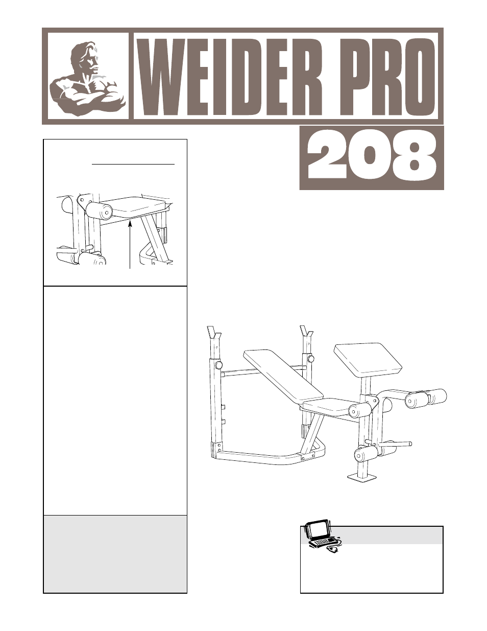 Weider Pro 208 User Manual | 19 pages