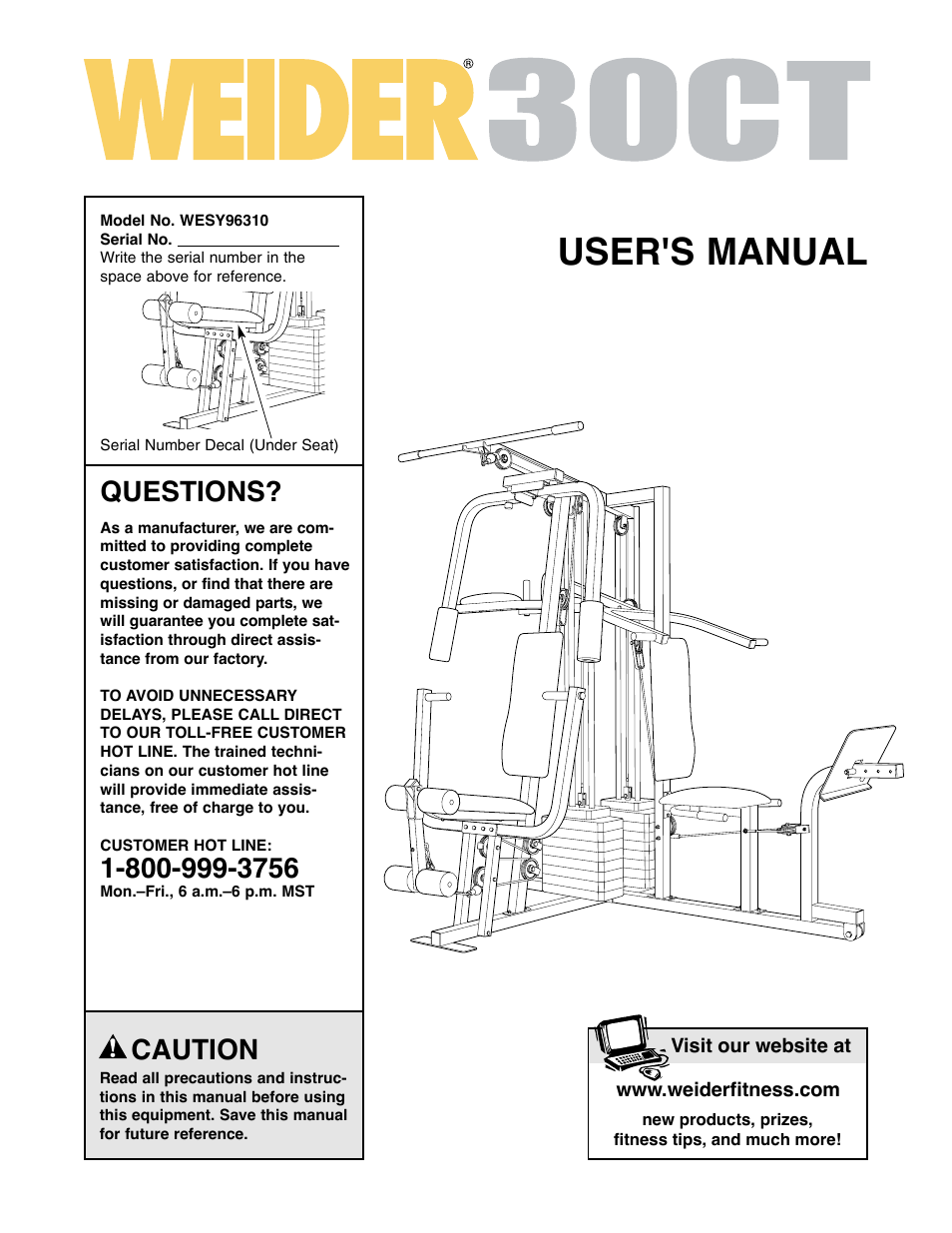Weider WESY96310 User Manual | 32 pages