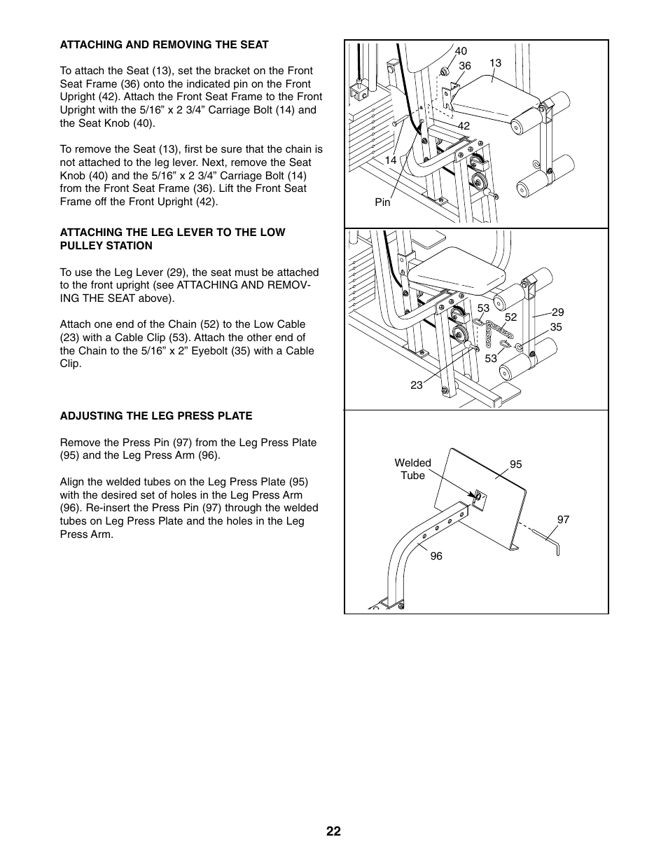 Weider WESY96310 User Manual | Page 22 / 32