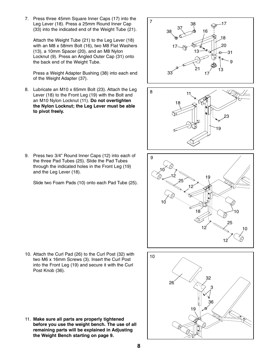 Weider WEBE09100 User Manual | Page 8 / 16