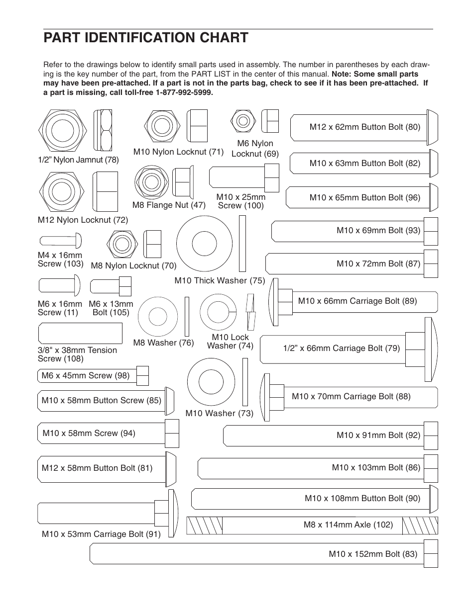 Part identification chart | Weider 831.153992 User Manual | Page 24 / 27