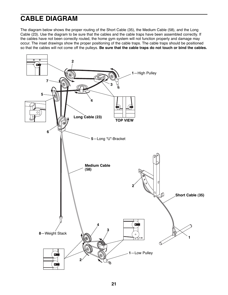 Cable diagram | Weider XR20 User Manual | Page 21 / 27