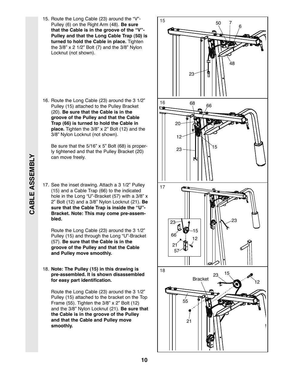 Cable assembl y | Weider 8510 User Manual | Page 10 / 27