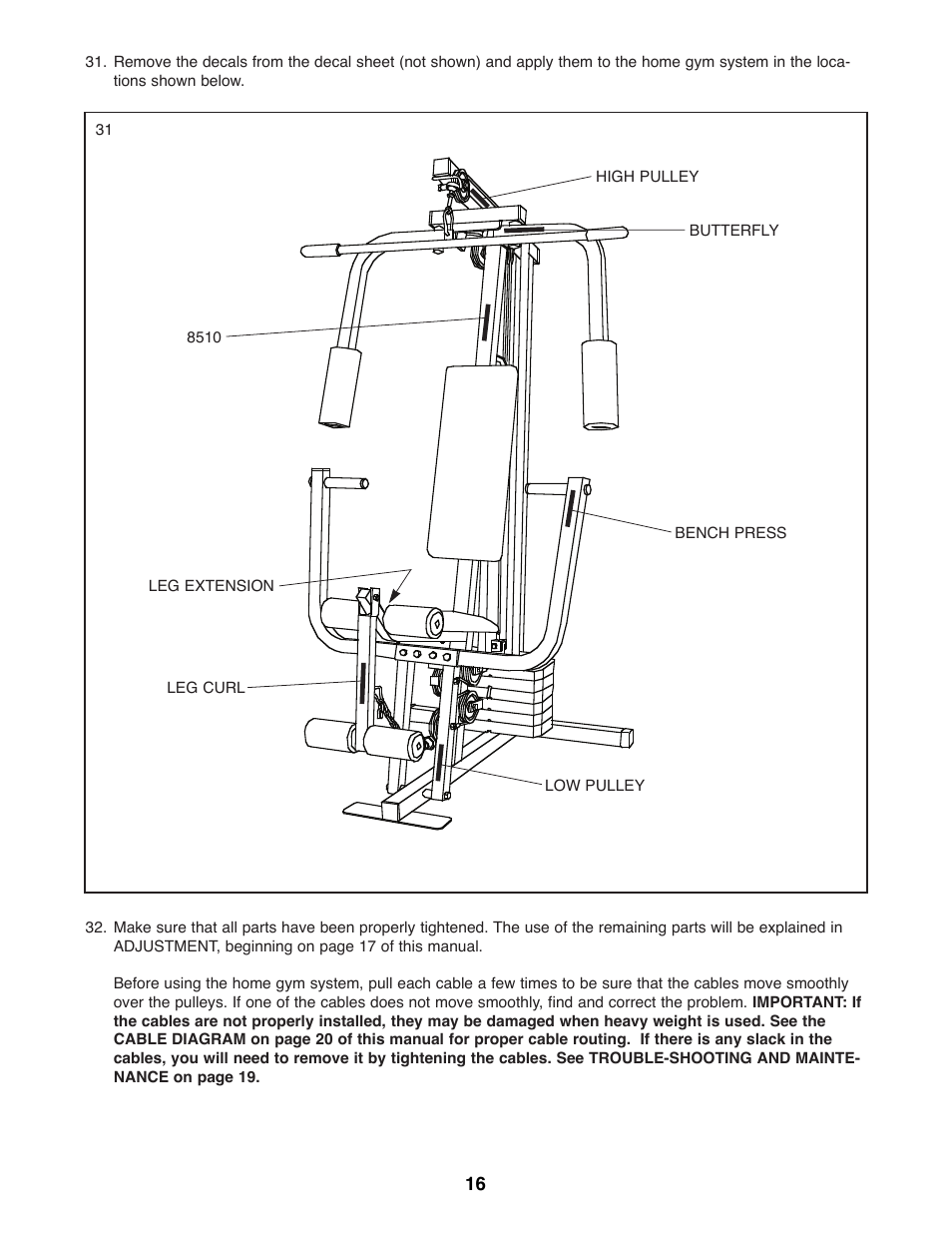 Weider 8510 User Manual | Page 16 / 27