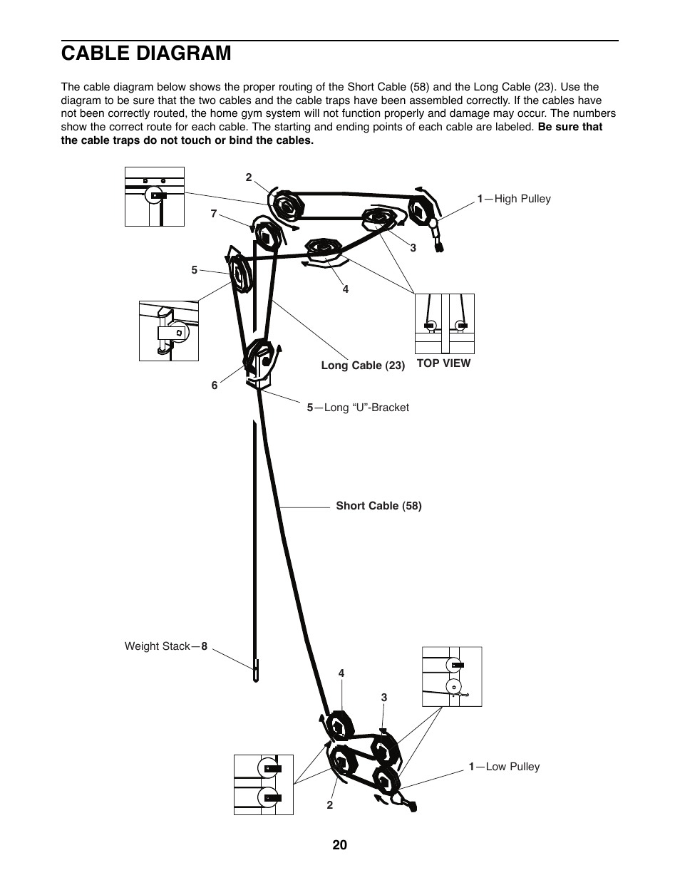 Cable diagram | Weider 8510 User Manual | Page 20 / 27