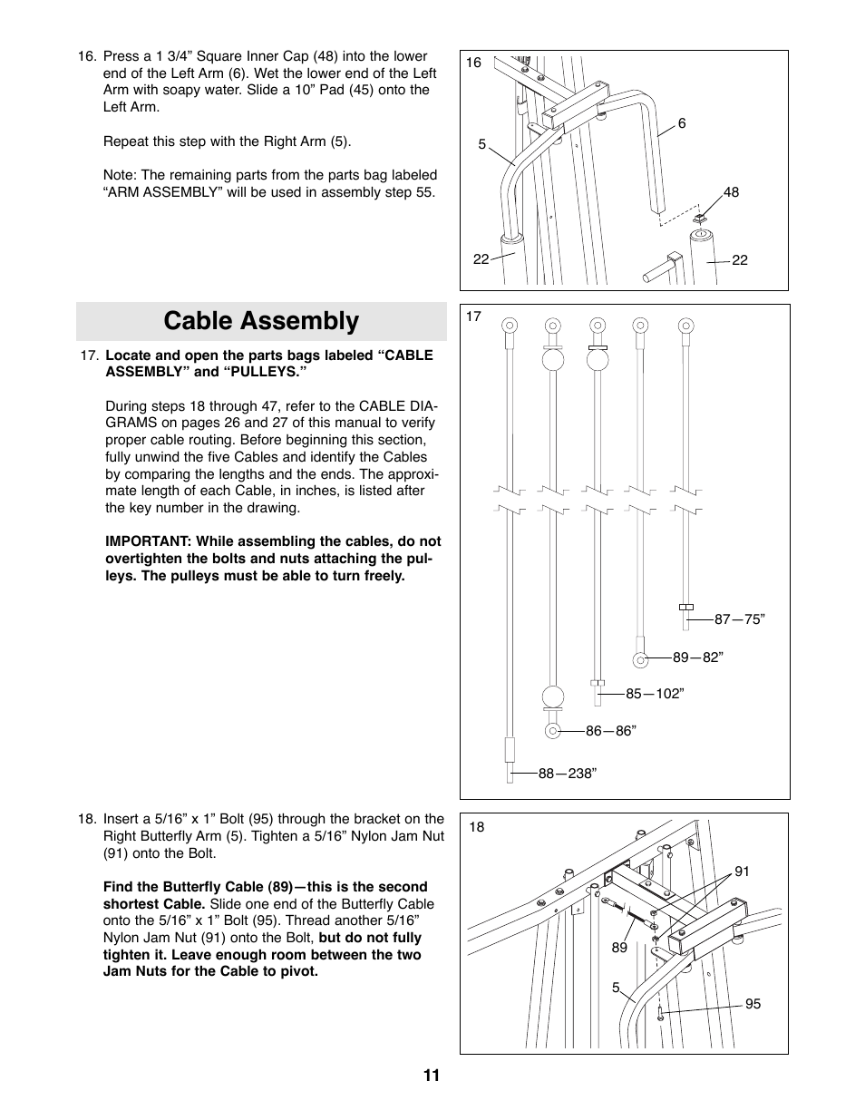 Cable assembly | Weider WESY41080 User Manual | Page 11 / 33