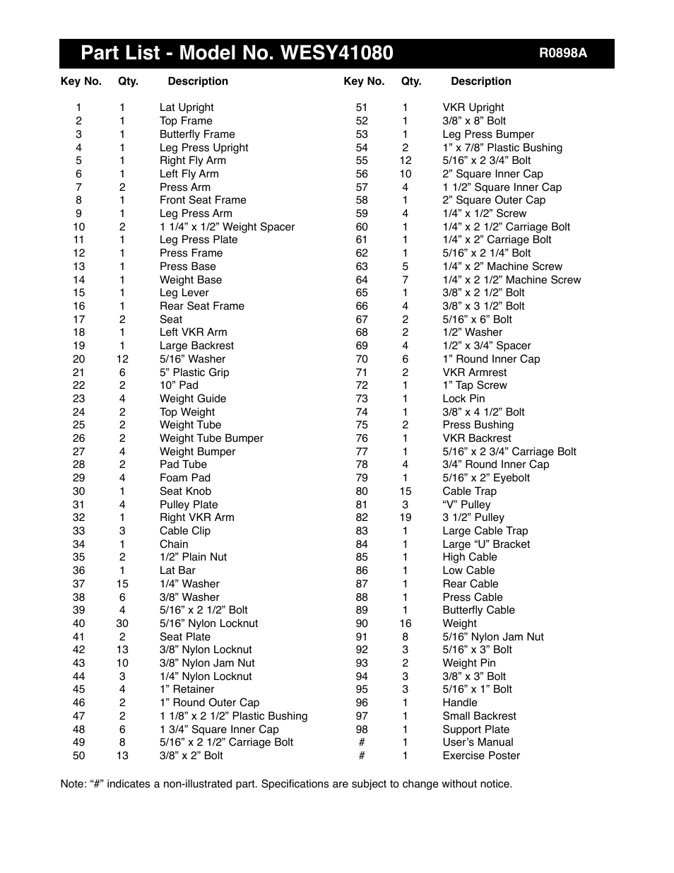Weider WESY41080 User Manual | Page 29 / 33