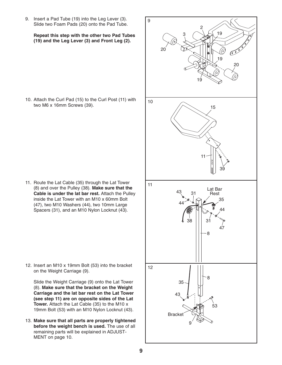 Weider 831.15711.0 User Manual | Page 9 / 20