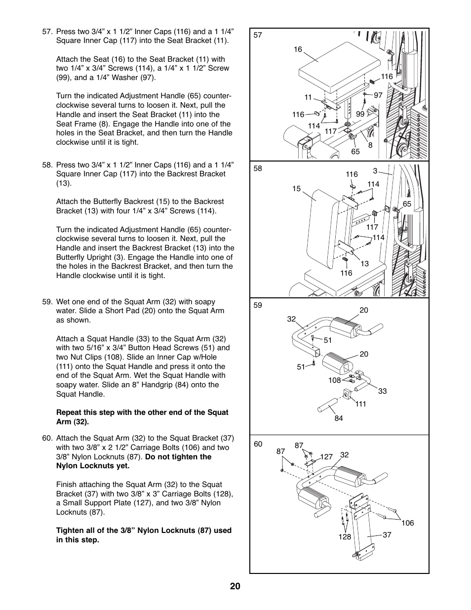 Weider WESY39522 User Manual | Page 20 / 35