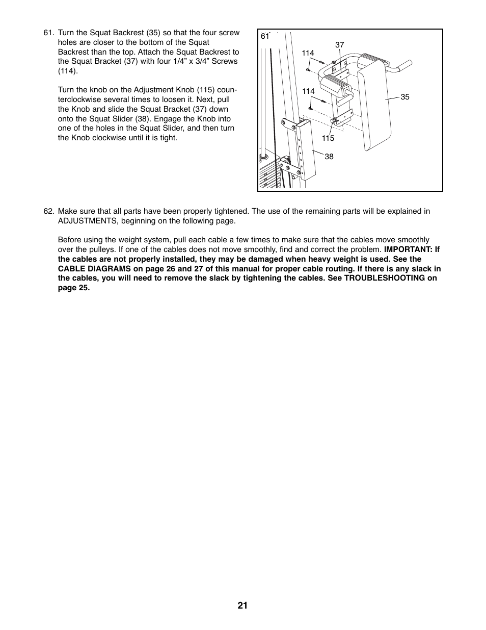 Weider WESY39522 User Manual | Page 21 / 35