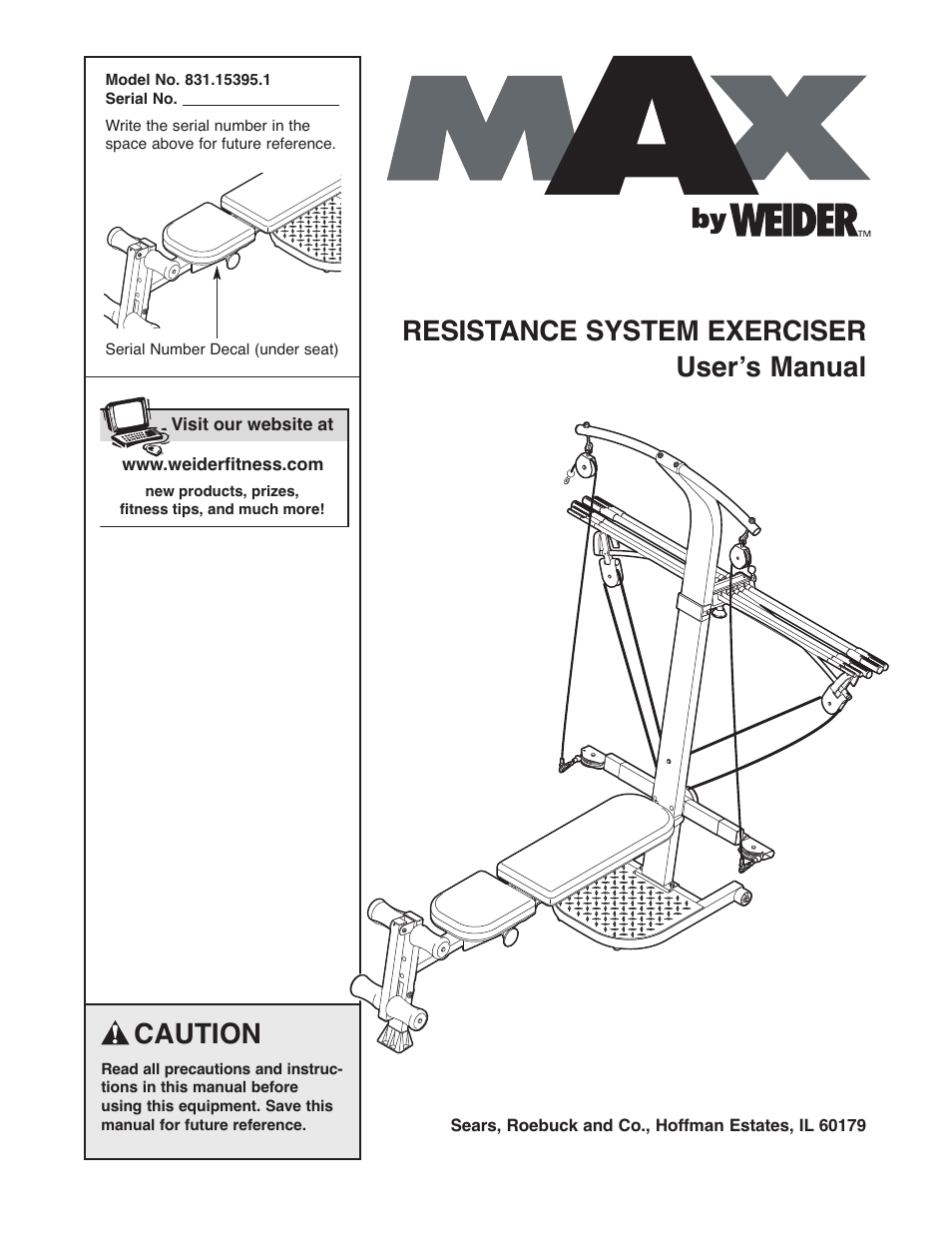 Weider 831.15395.1 User Manual | 24 pages