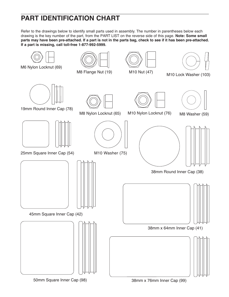 Part identification chart | Weider 831.15395.1 User Manual | Page 20 / 24