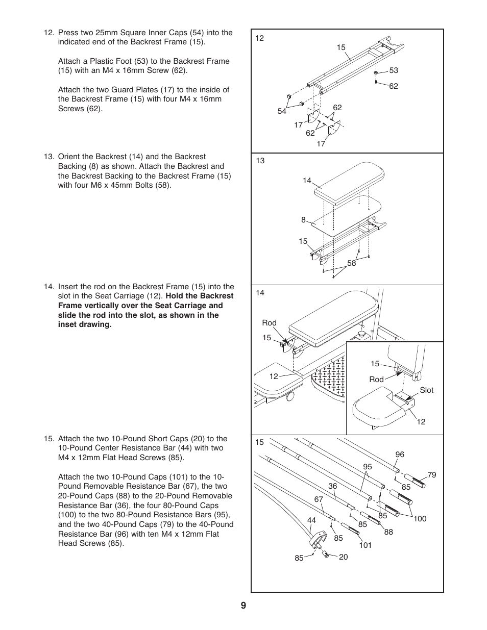 Weider 831.15395.1 User Manual | Page 9 / 24