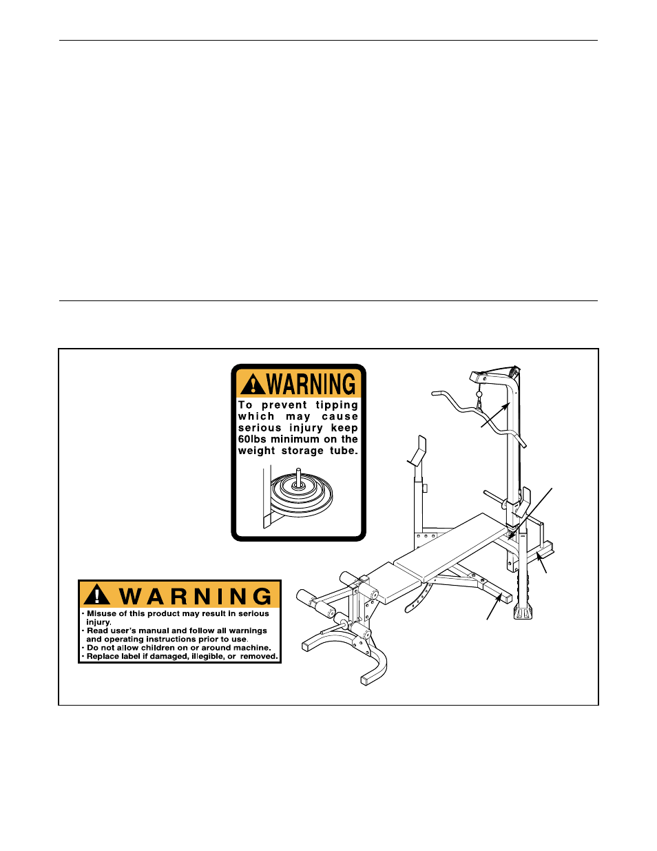 Table of contents warning decal placement | Weider WEBE12621 User Manual | Page 2 / 19
