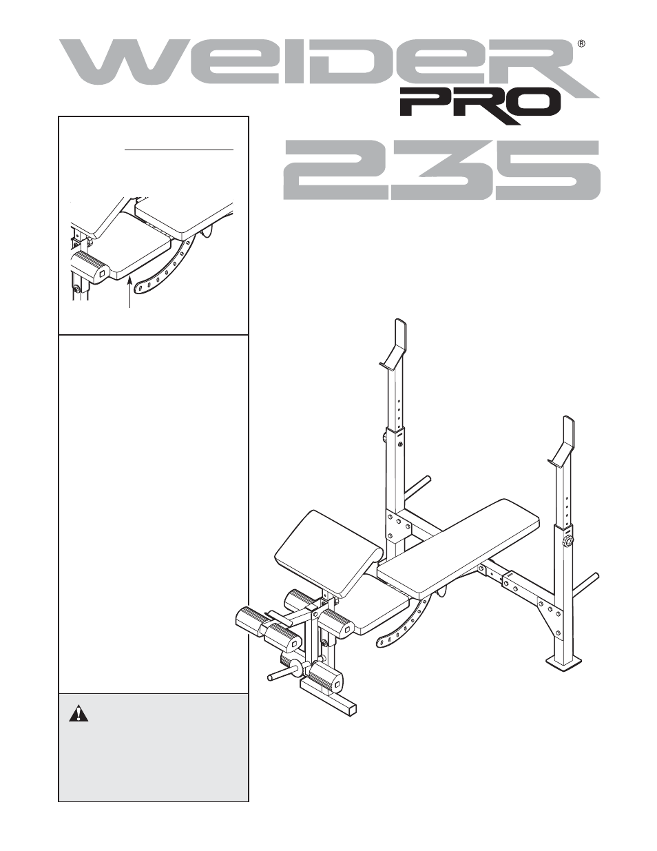 Weider Pro 235 831.150300 User Manual | 16 pages
