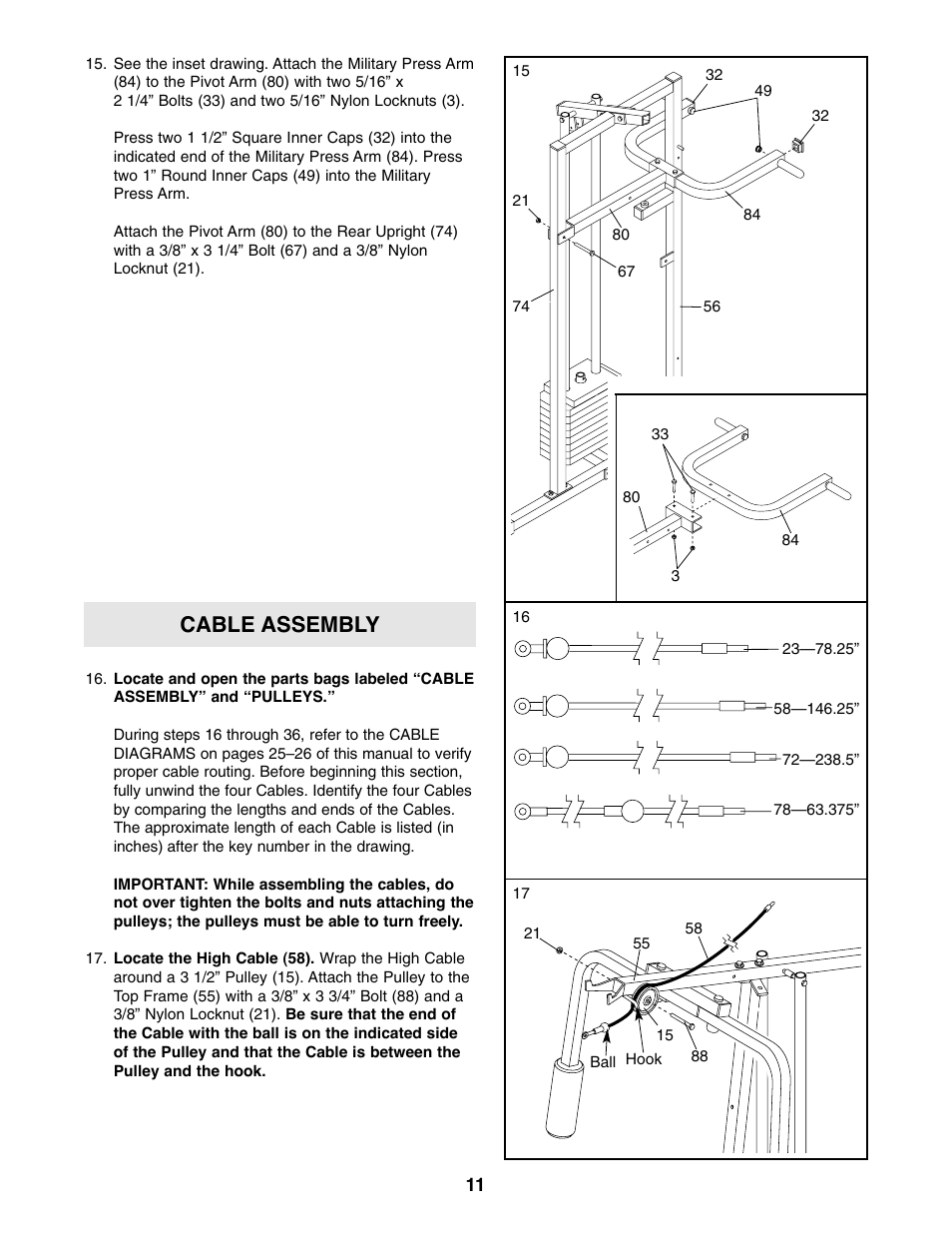 Cable assembly | Weider WESY39310 User Manual | Page 11 / 32