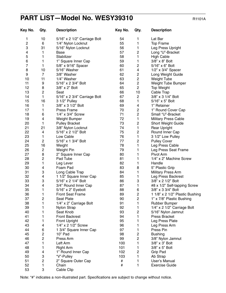 Weider WESY39310 User Manual | Page 30 / 32