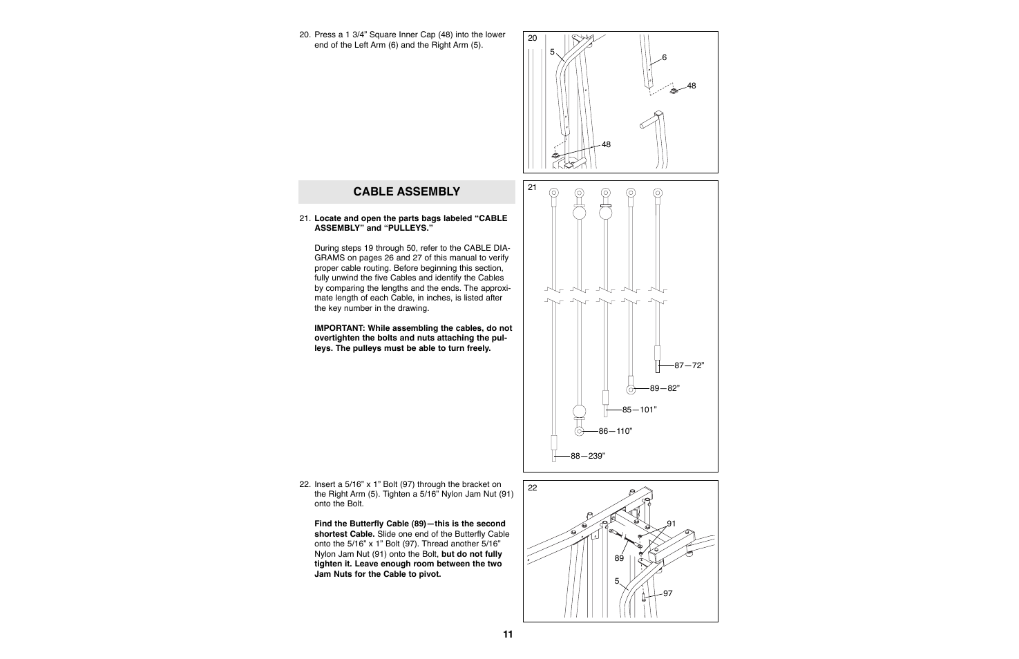 Cable assembly | Weider WESY93190 User Manual | Page 11 / 33