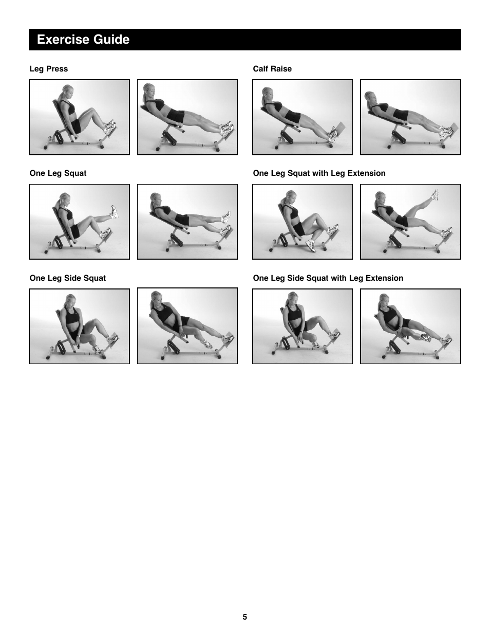 Exercise guide | Weider DRBE06010 User Manual | Page 5 / 8