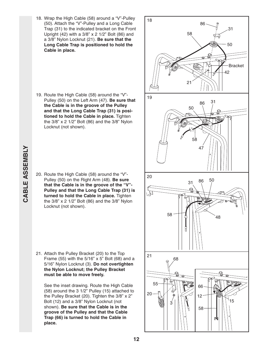 Cable assembl y | Weider WESY96352 User Manual | Page 12 / 33