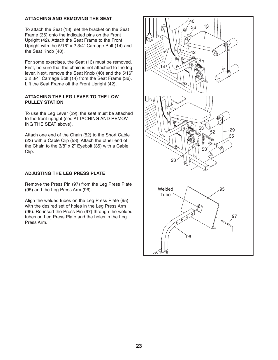 Weider WESY96352 User Manual | Page 23 / 33