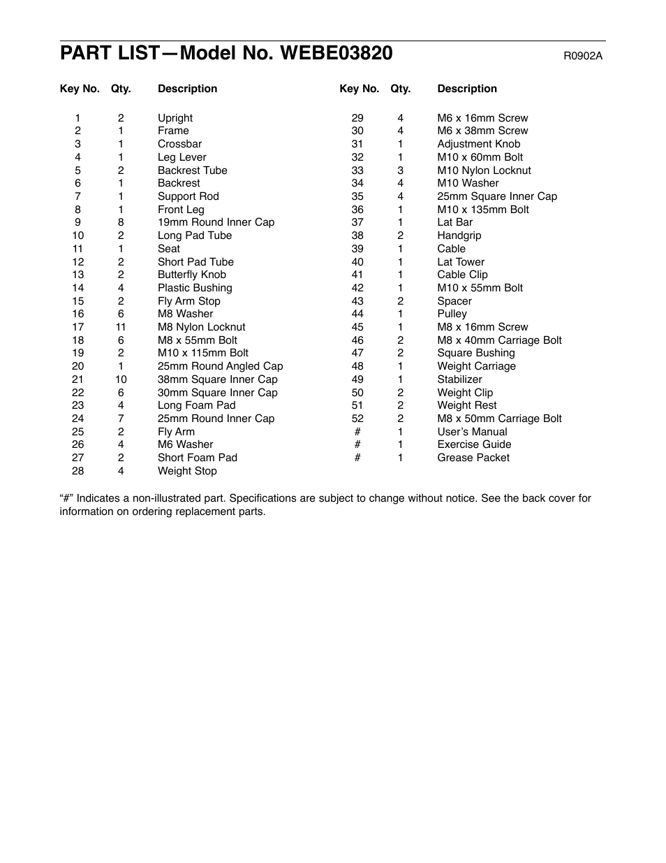 Weider WEBE03820 User Manual | Page 19 / 20