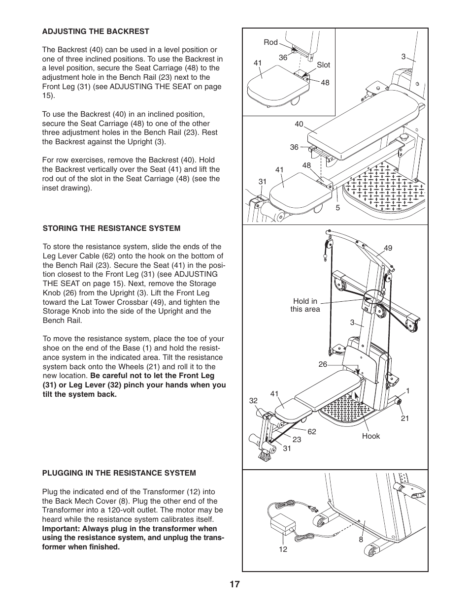 Weider 831.153991 User Manual | Page 17 / 27