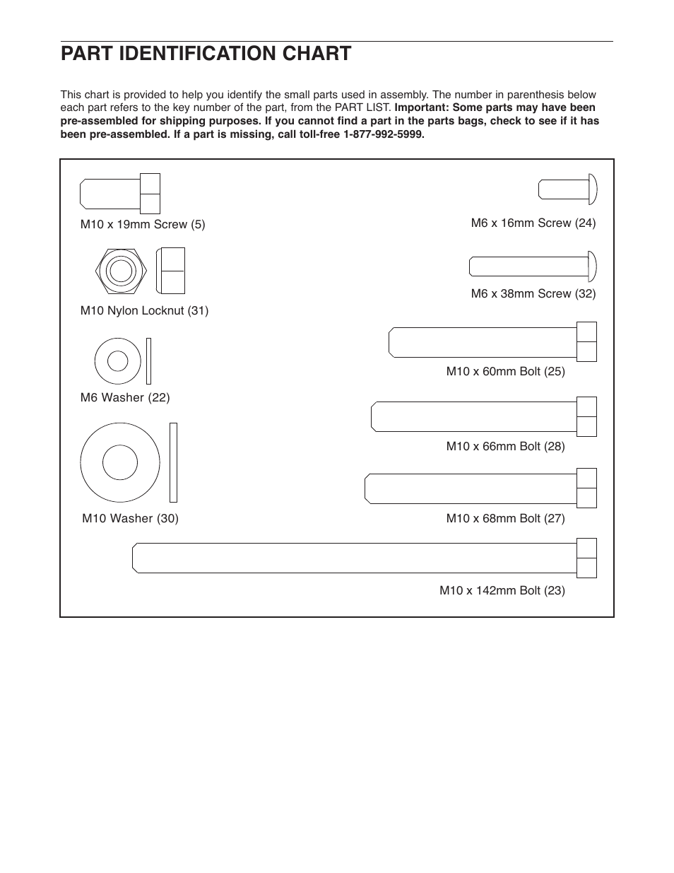 Part identification chart | Weider 831.15607.1 User Manual | Page 14 / 16