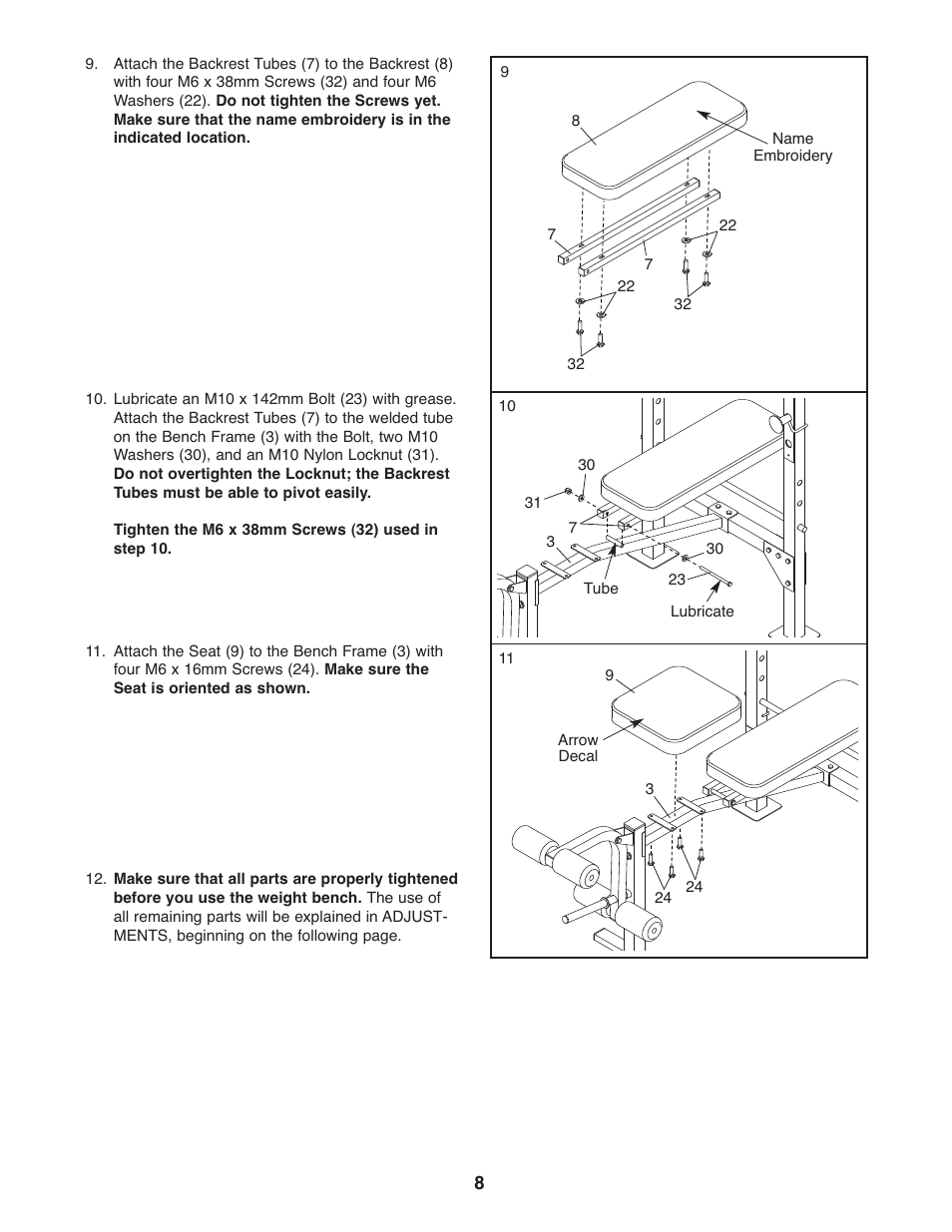 Weider 831.15607.1 User Manual | Page 8 / 16