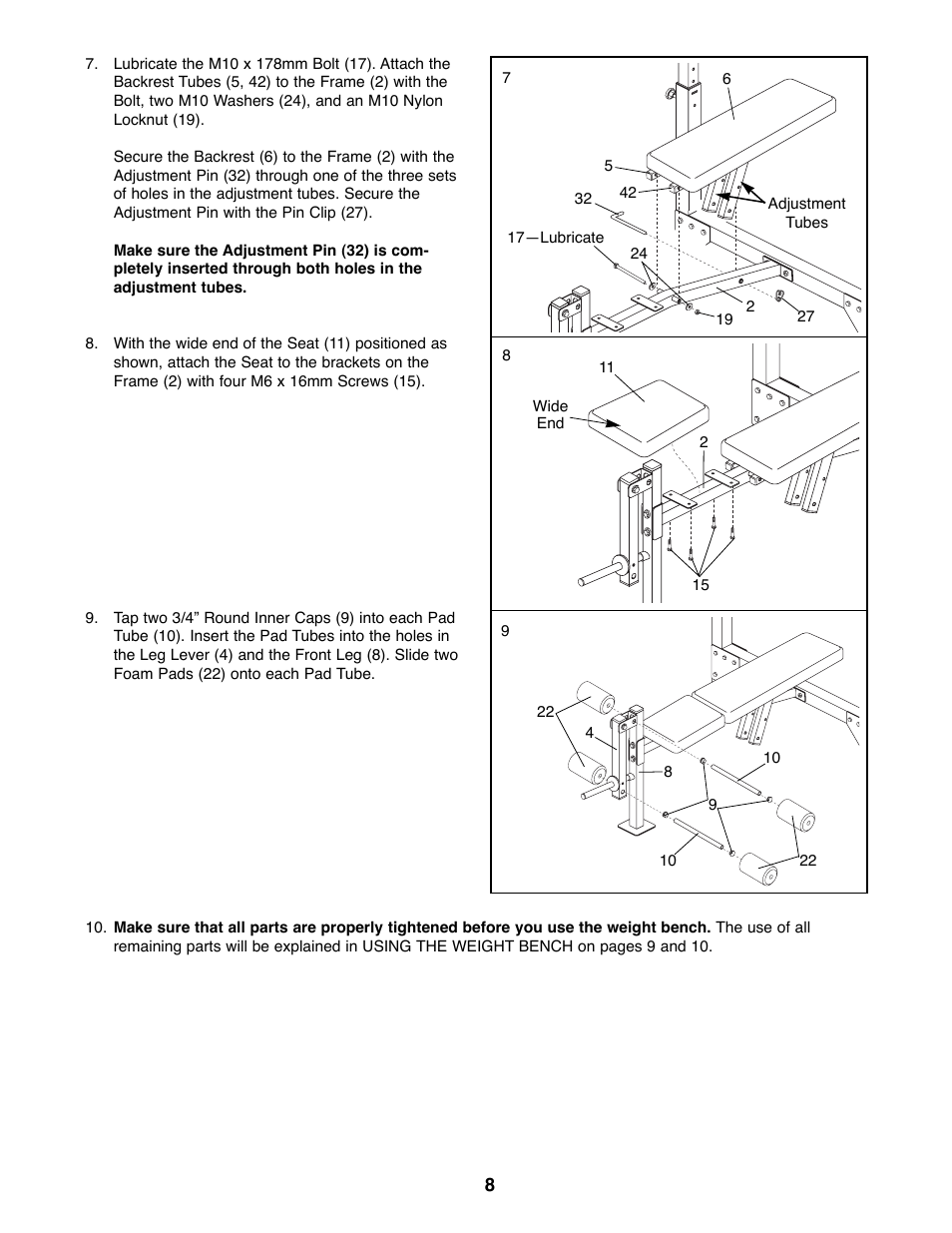 Weider WEBE09900 User Manual | Page 8 / 16