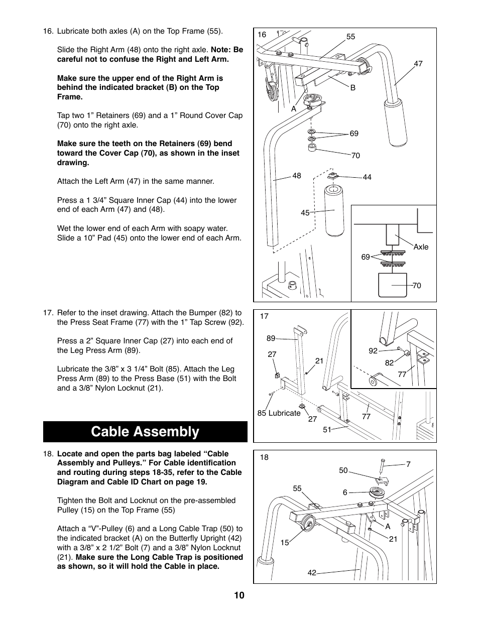Cable assembly | Weider WESY91080 User Manual | Page 10 / 29