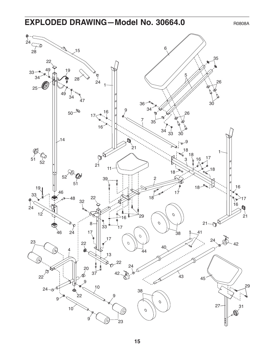 Weider Pro 290 W 30664.0 User Manual | Page 15 / 16