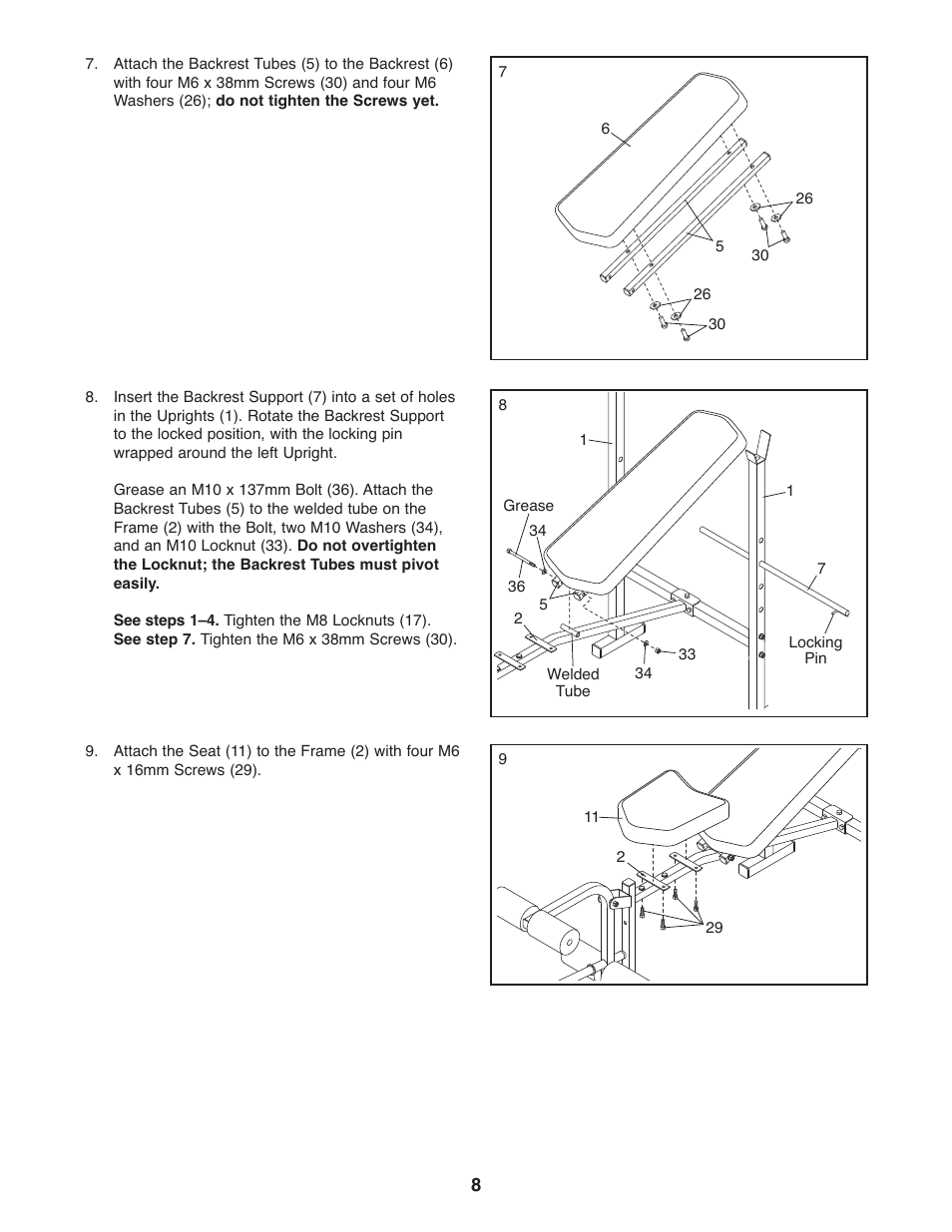 Weider Pro 290 W 30664.0 User Manual | Page 8 / 16