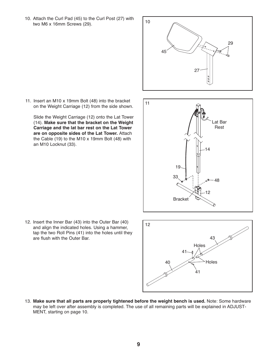 Weider Pro 290 W 30664.0 User Manual | Page 9 / 16