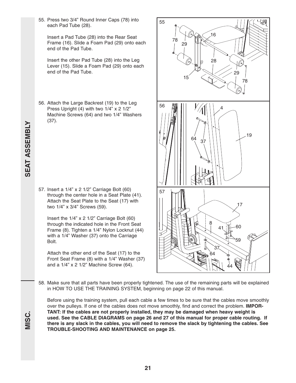 Weider WESY86303 User Manual | Page 21 / 36