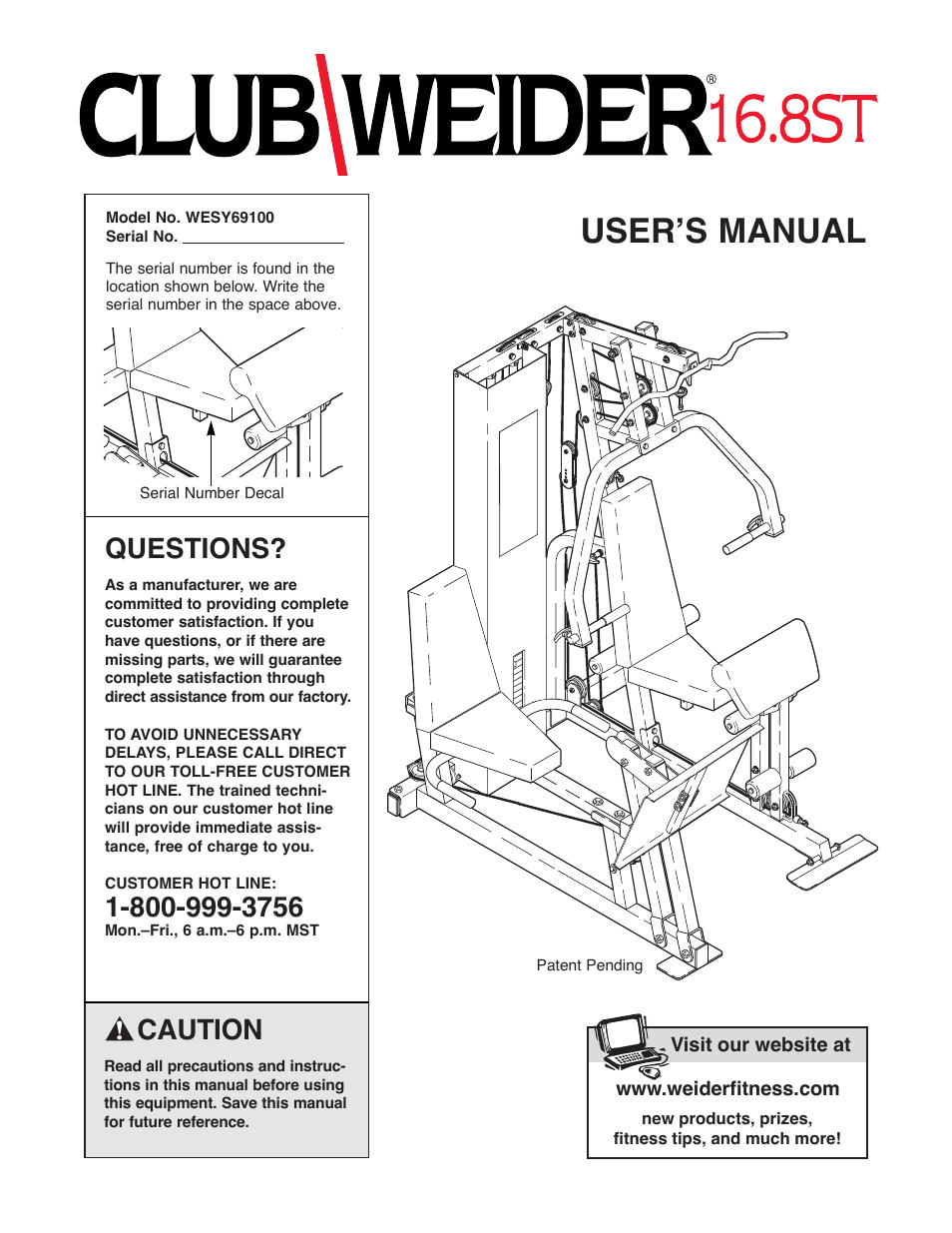 Weider 16.8ST User Manual | 33 pages