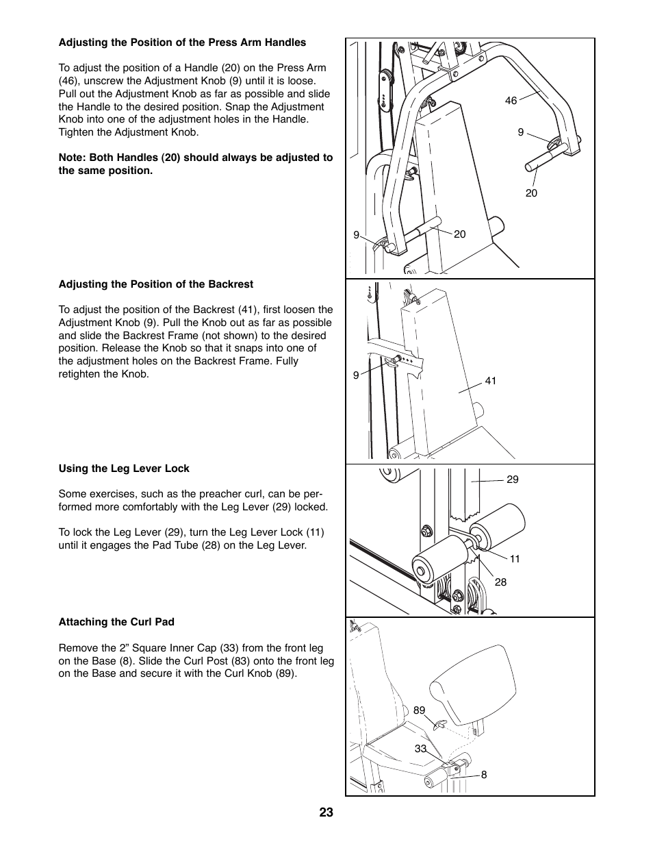 Weider 16.8ST User Manual | Page 23 / 33