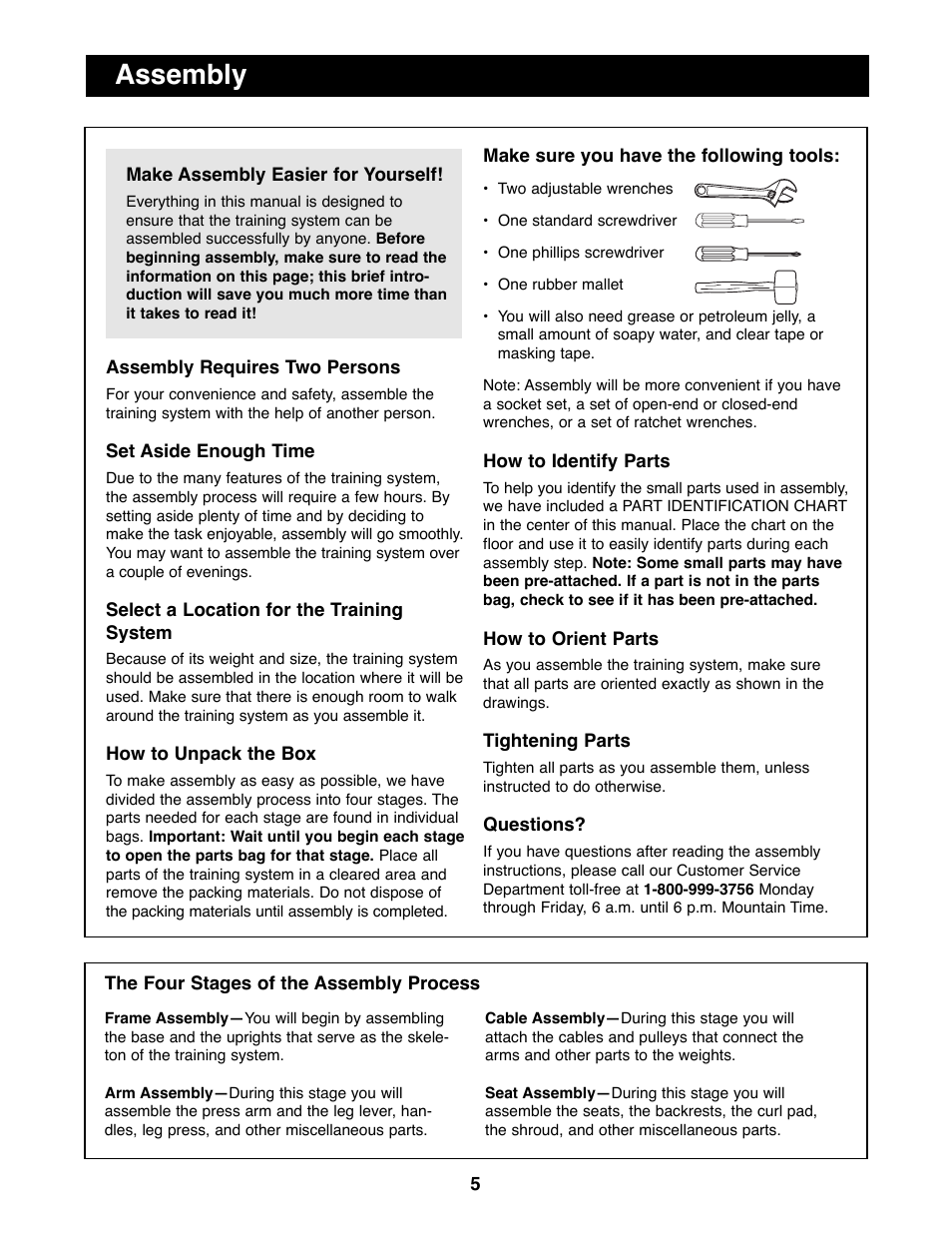 Assembly | Weider 16.8ST User Manual | Page 5 / 33