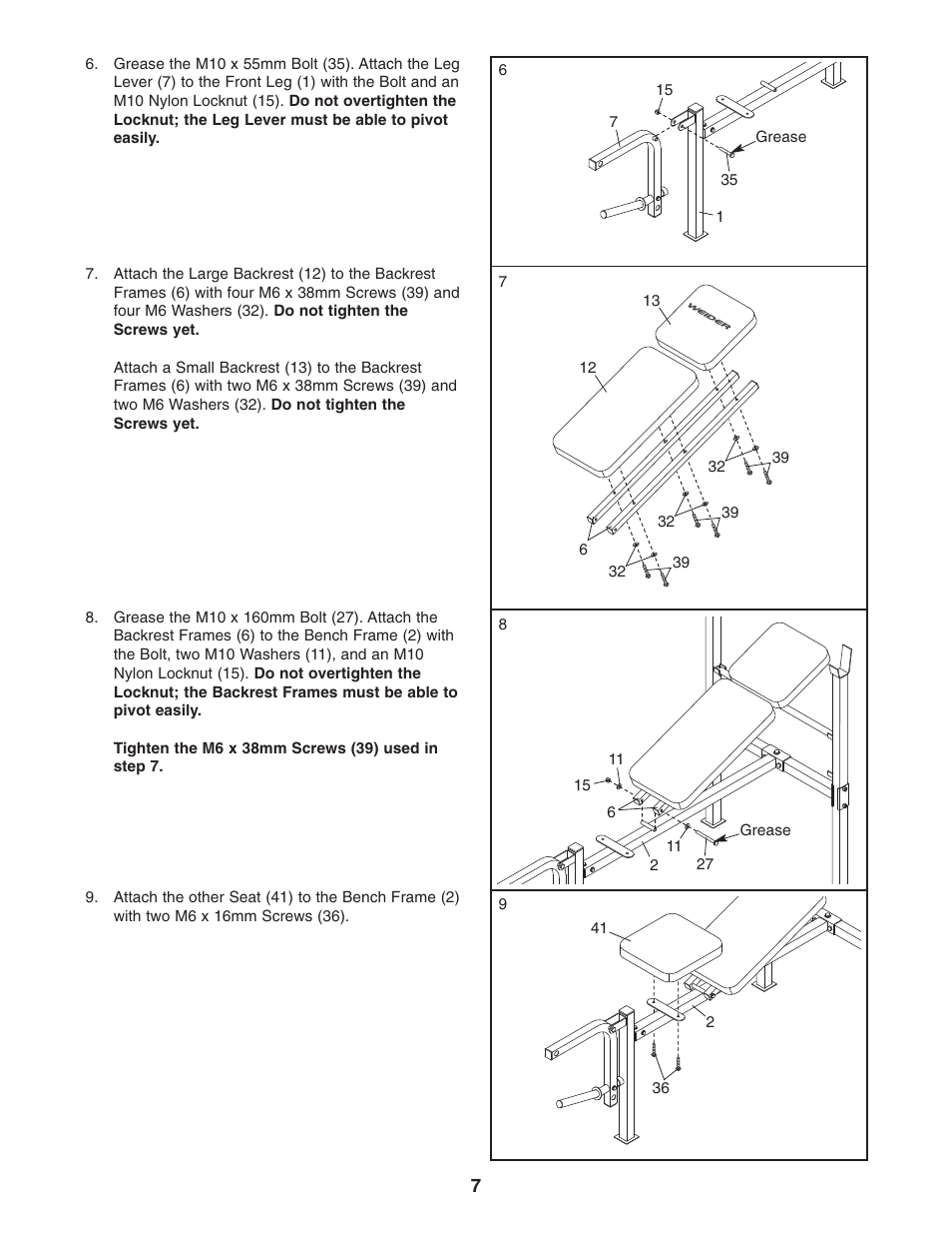Weider WEBE0635.0 User Manual | Page 7 / 15