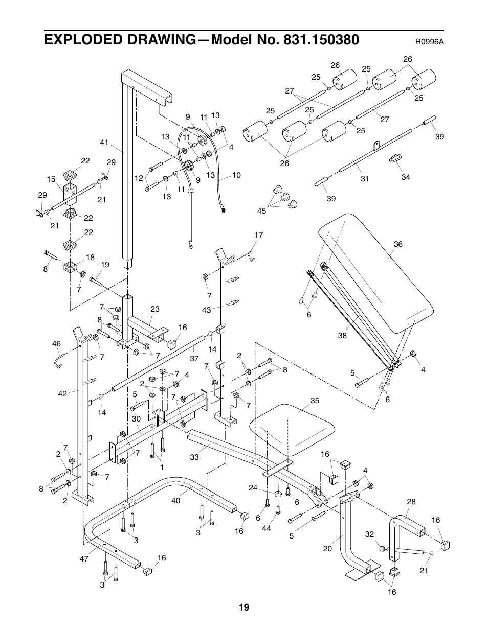 Weider 831.150380 User Manual | Page 19 / 20